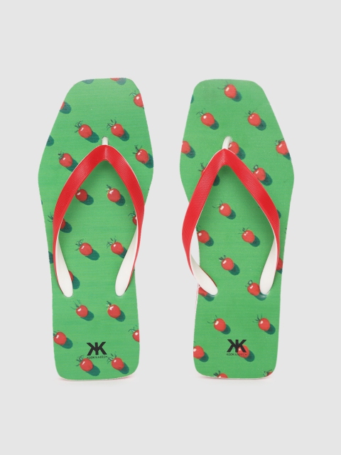 

Kook N Keech Women Green & Red Printed Thong Flip-Flops