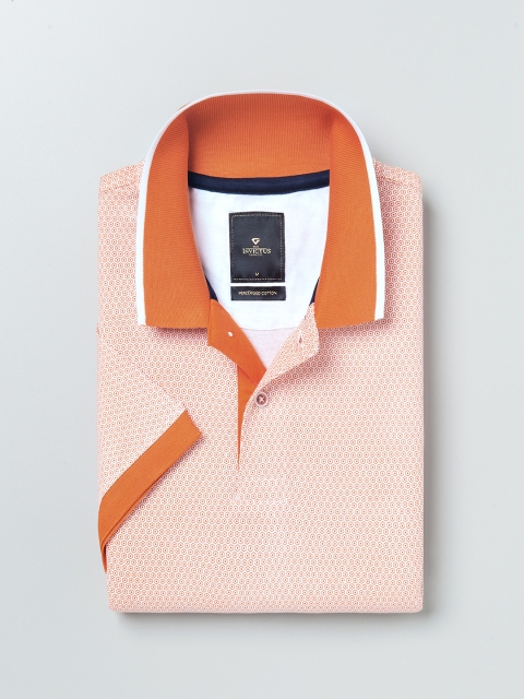 

INVICTUS Orange Printed Slim Fit Polo T-Shirt