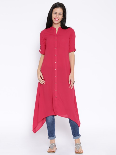 

Vishudh Pink Polyester Kurta