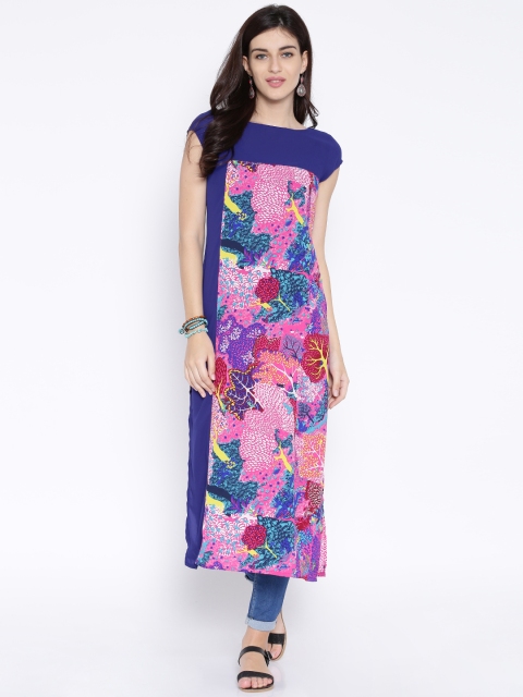 

Vishudh Multicoloured Polyester Printed Kurta, Multi