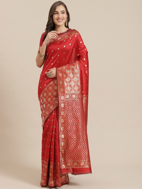 

Mitera Red & Golden Woven Design Banarasi Saree