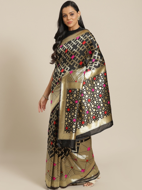 

Mitera Black & Golden Woven Design Banarasi Saree