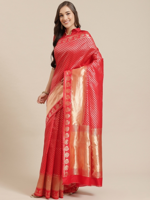 

Mitera Red & Golden Woven Design Banarasi Saree