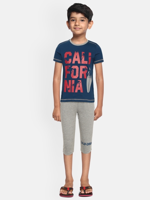 

Sweet Dreams Boys Navy Blue & Grey Typography Print Night suit
