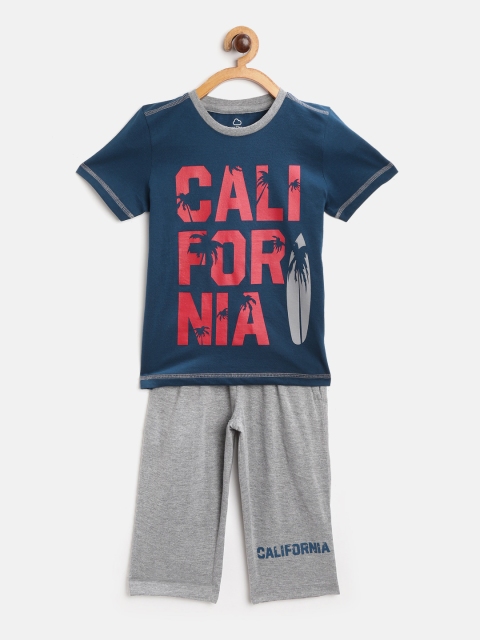 

Sweet Dreams Boys Navy Blue & Grey Typography Print Night suit