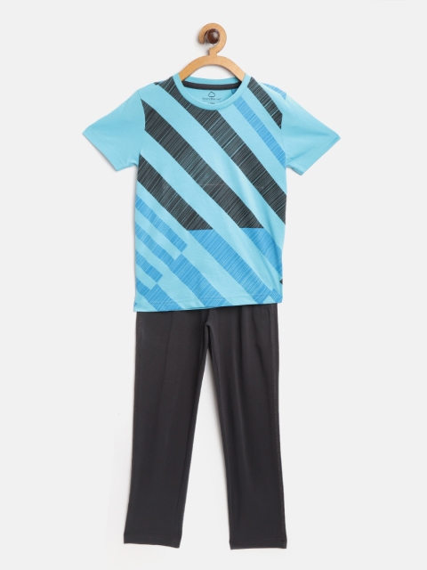 

Sweet Dreams Boys Blue & Charcoal Grey Striped Night suit