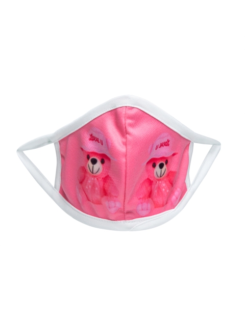 

TREEMODA Unisex Kids Pink & Black Printed 2-Ply Reusable Cloth Face Mask