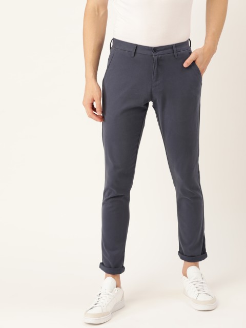 

INVICTUS Men Navy Blue Chinos Trousers