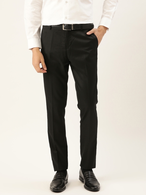 

INVICTUS Men Black Solid Formal Trousers