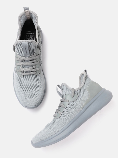 

Mast & Harbour Men Grey Woven Design Sneakers