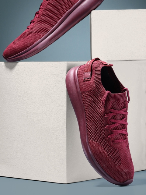 

Mast & Harbour Men Burgundy Woven Design Sneakers