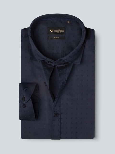 

INVICTUS Men Navy Blue Slim Fit Casual Shirt