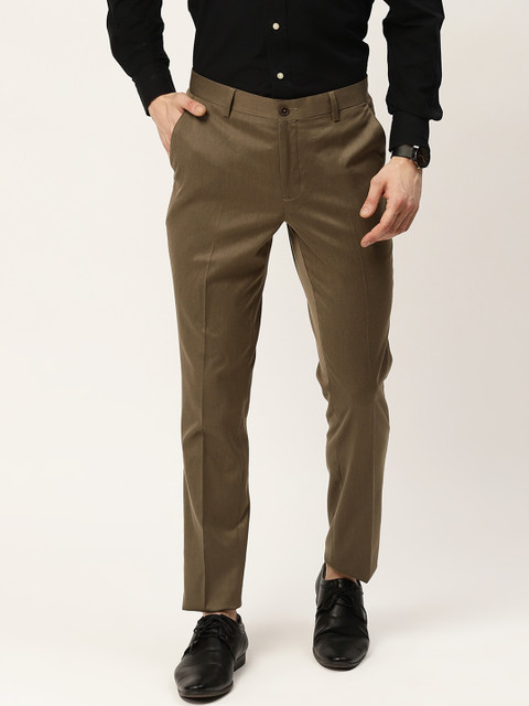 

INVICTUS Men Brown Regular Fit Solid Formal Trousers