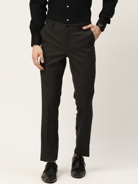 

INVICTUS Men Charcoal Grey Regular Fit Solid Regular Trousers