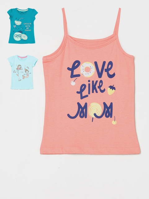 

Max Girls Pack Of 3 Printed Top, Teal
