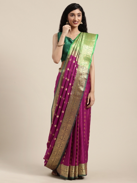 

Mitera Purple & Golden Art Silk Woven Design Kanjeevaram Saree