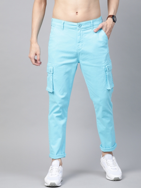 

HERE&NOW Men Blue Cargo Trousers