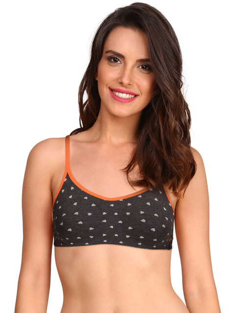 

Jockey Grey Heart Print Moulded Cami Bra FP42-0103-POP06