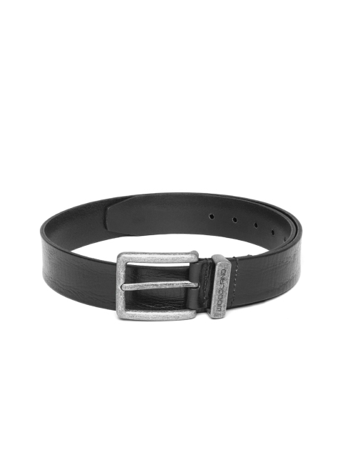 

Woodland Men Black Textured Leather Belt