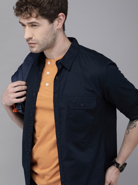 

Roadster x Discovery Adventures Mens Navy Overshirt with Antibacterial Protection, Navy blue
