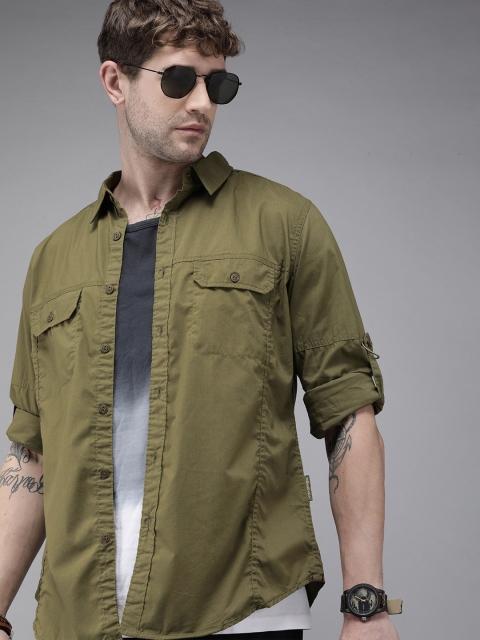 

Roadster x Discovery Adventures Mens Olive Overshirt with Antibacterial Protection