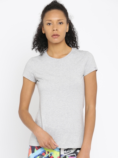 

Jockey Women Grey Melange Solid T-shirt