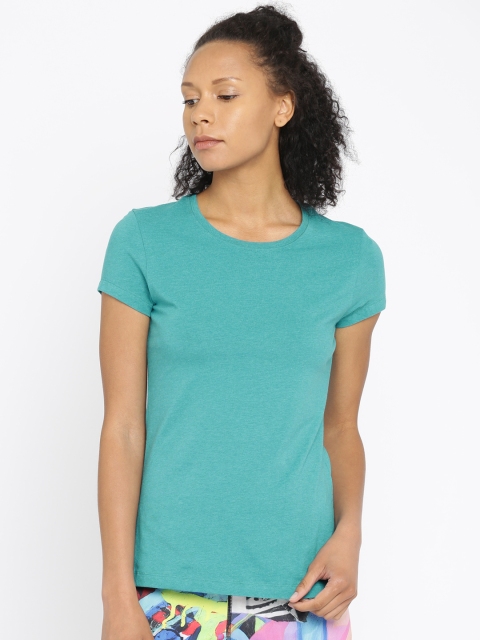 

Jockey Women Teal Green Solid T-shirt