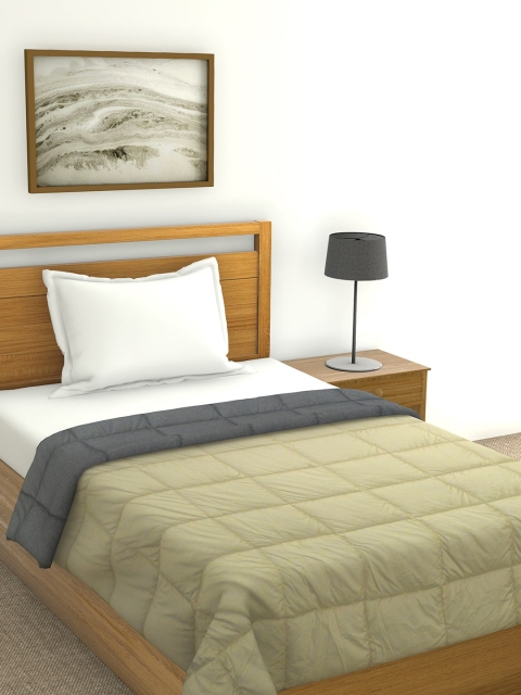

Raymond Home Beige & Grey Solid AC Room 110 GSM Single Bed Quilt