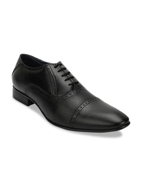 

Teakwood Leathers Men Black Textured Leather Formal Oxfords