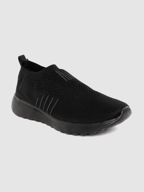 

Crew STREET Men Black & Grey Woven Design Slip-On Sneakers