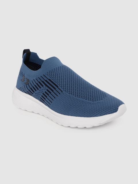 

Crew STREET Men Blue & Black Woven Design Slip-On Sneakers