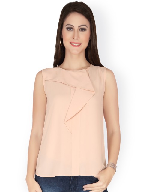 

Soie Peach-Coloured Georgette Top