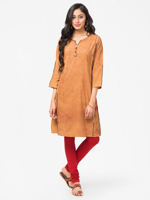 

Fabindia Women Coral Embroidered Kurta