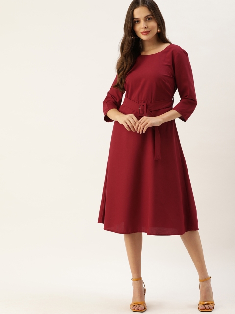 

all about you Maroon Midi Dress
