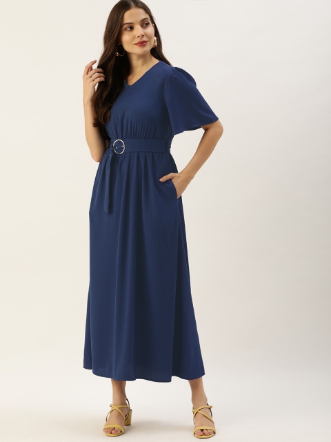 

all about you Navy Blue Pleated Maxi Dress