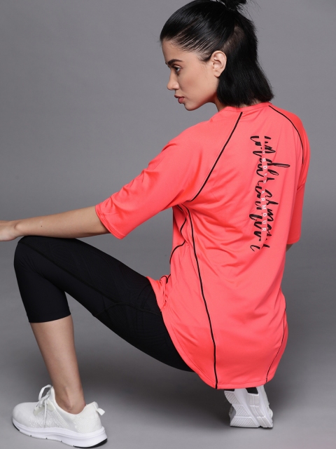 

UNDER ARMOUR Women Black Solid Sun Armour 1/2 Sleeve T-Shirt, Pink