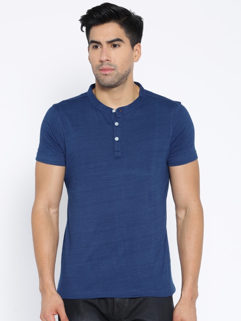 

American Crew Navy Henley T-shirt, Navy blue