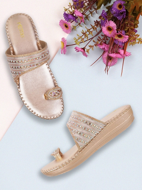 

Metro Women Beige Embellished Wedges