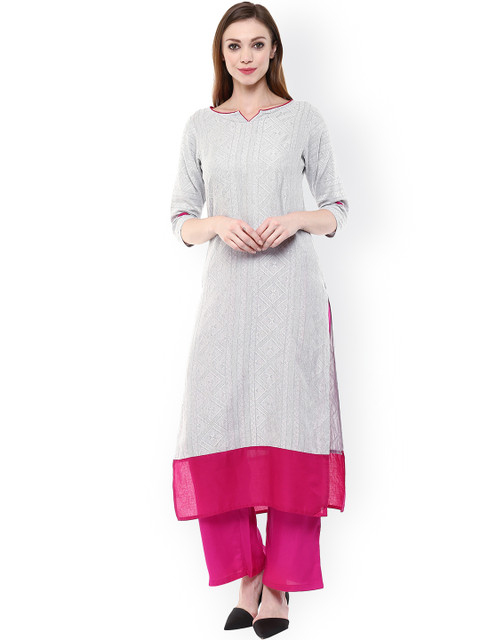 

Jaipur Kurti Grey Kurta