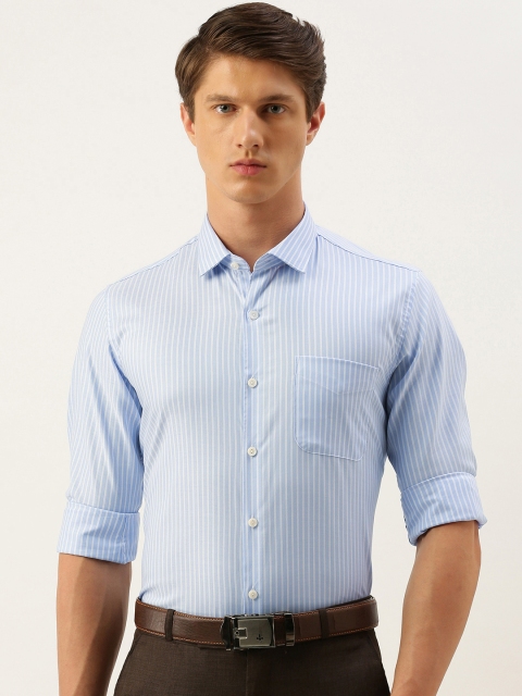 

Peter England Men Blue & White Regular Fit Striped Formal Shirt