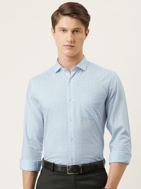 

Peter England Men Blue & Red Nuvo Fit Checked Formal Shirt