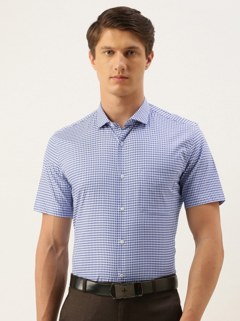 

Peter England Men Blue & White Slim Fit Printed Formal Shirt