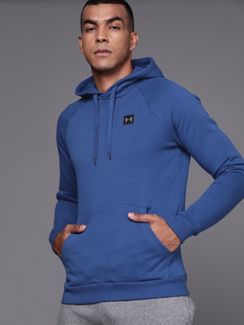 

UNDER ARMOUR Men Navy Blue Solid UA Rival Fleece Hoodie