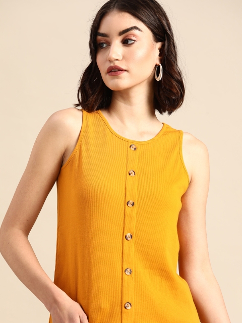 

all about you Women Yellow Solid Top