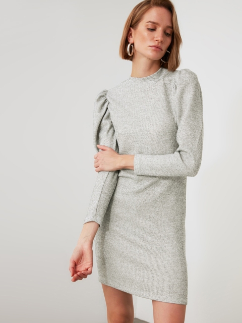 

TRENDYOL COLLECTION Women Brown Solid Sheath Dress