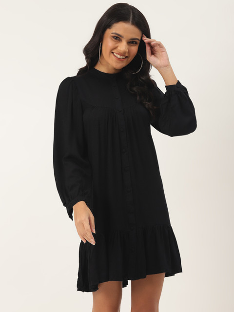 

TRENDYOL COLLECTION Women Black Solid A-Line Dress