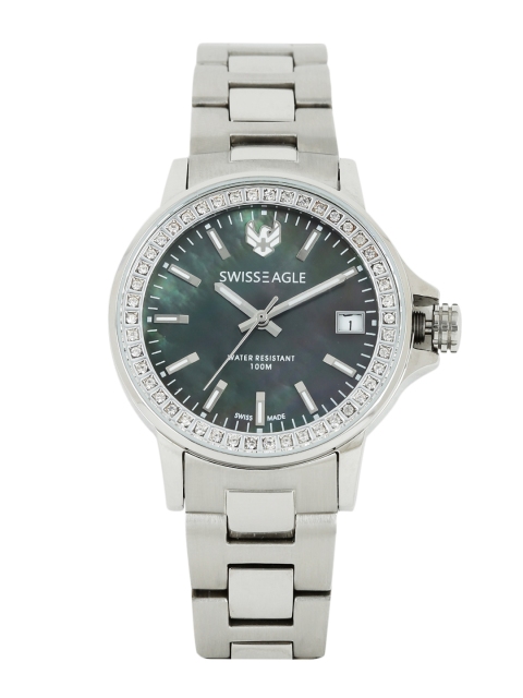 

Swiss Eagle Women Pearly Green Dial Watch SE-6064-11