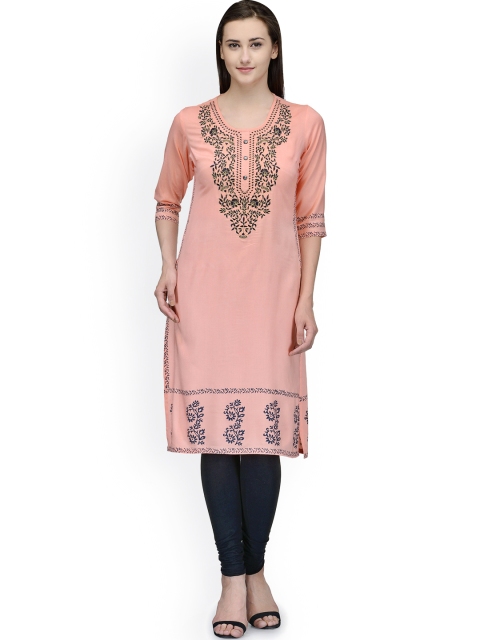 

Bitterlime Pink Embroidered Kurta