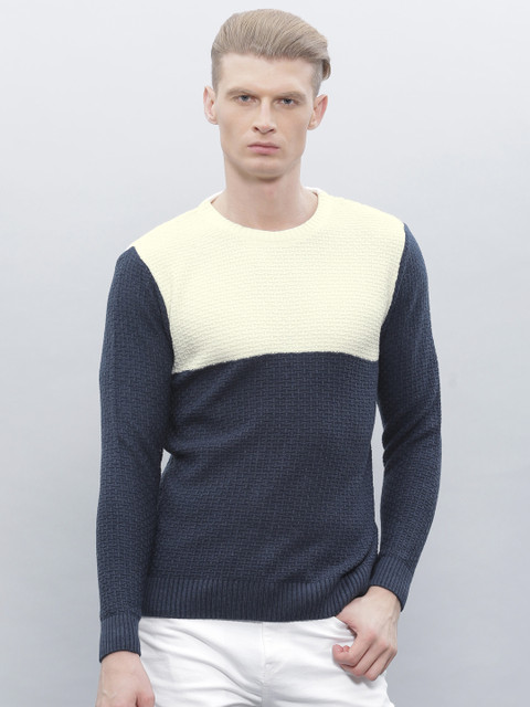 

ETHER Navy & Off-White Sweater, Navy blue