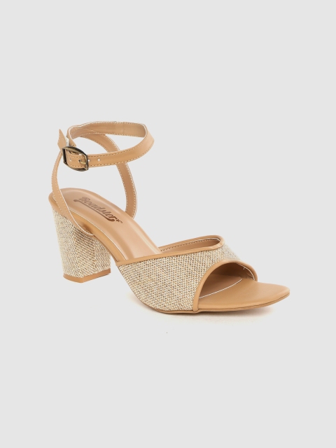 

Roadster Beige Woven Design Mid-Top Block Heels